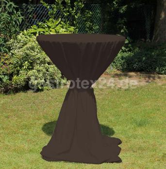 "Milano" - Stehtischhusse 85 cm rund - mit Bindeschal - 100% Polyester - 175 gr/qm - dunkelbraun